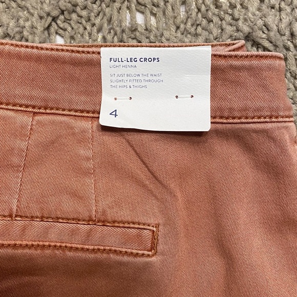 Women's Tab-Waist Full-Leg Denim Crops Pants - Picture 5 of 7